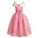 Vestido Infantil de Princesa Fantasia – Estilo Rapunzel, Ariel e Aurora