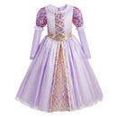Vestido Infantil de Princesa Fantasia – Estilo Rapunzel, Ariel e Aurora