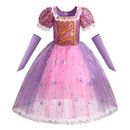 Vestido Infantil de Princesa Fantasia – Estilo Rapunzel, Ariel e Aurora